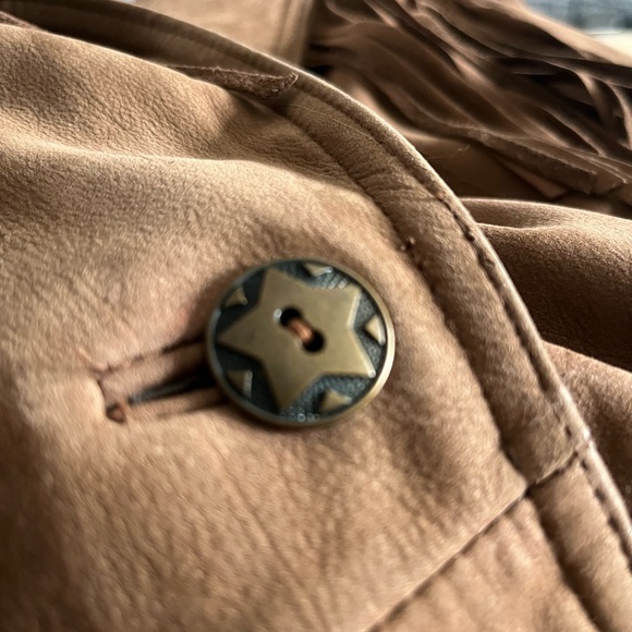 Brown Fringe Leather Jacket - Picture 9 of 11